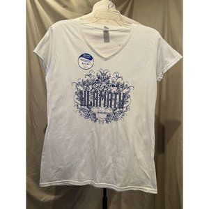 Gilden California KLAMOTH Woman's XL T-Shirt White & Blue 100% Cotton